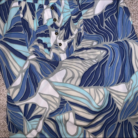 Banana Republic Blue & Gray Buttoned Blouse size 2 - Picture 6 of 9